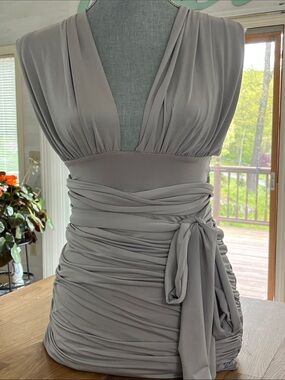 WinWin Ruched Dress in Gray